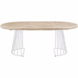 Table à manger ronde en bois de chêne extensible avec 2 rallonges individuelles de 40 cm de largeur. Extensible jusqu'à 160 o ...