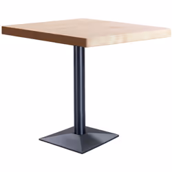 Table haute avec plateau en bois couleur chêne nordique 54 mm. Structure et pied en métal noir. Base en fonte avec régulateur ...