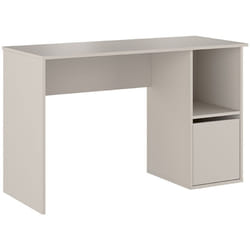 Pegane - Table de bureau, meuble de bureau avec 1 porte coloris beige - Longueur 120 x profondeur 50 x hauteur 75 cm