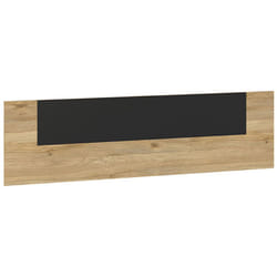 Pegane - Tête de lit double coloris chêne Mauvella, noir - Longueur 160 x profondeur 1,6 x hauteur 45 cm