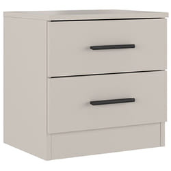 Pegane - Table de nuit, table de chevet avec 2 tiroirs coloris beige - Longueur 39,60 x profondeur 33,50 x hauteur 43 cm