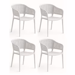 Découvrez notre lot de 4 chaises de jardin moderne en plastique blanc, au design élégant et minimaliste. Ce lot est dotée d’u ...
