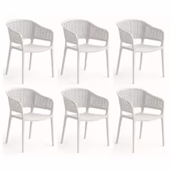 Découvrez notre lot de 6 chaises de jardin moderne en plastique blanc, au design élégant et minimaliste. Ce lot est dotée d’u ...