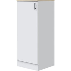 Colonne armoire de cuisine avec 1 porte coloris blanc brillant/chêne canadien- hauteur 148 x longueur 60 x profondeur 60 cm