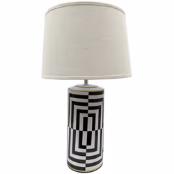 Apportez une touche d'élégance à votre intérieur avec cette lampe noire et blanche, dotée d'un abat-jour blanc. Son design mo ...