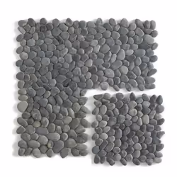 Galet de mer / Maille décorative aspect pierre coloris noir mat. Il est particulièrement adapté pour recouvrir les sols et le ...