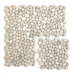 Pegane - Carrelage de mosaïque (Boite de 1m²) / Plaque mosaïque mur et sol en marbre naturel coloris blanc mat - 33 x 33 cm