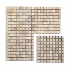 Mosaïque en marbre naturel et travertin à poser au mur ou au sol. À utiliser en tant que listel ou seule pour mettre en valeu ...