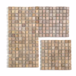 Mosaïque en marbre naturel et travertin à poser au mur ou au sol. À utiliser en tant que listel ou seule pour mettre en valeu ...