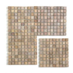 Pegane - Carrelage de mosaïque (Boite de 1m²) / Plaque mosaïque mur et sol en marbre naturel coloris rose mat - 30 x 30 cm