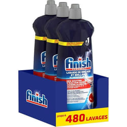 Finish Liquide de Rinçage Brillance et Séchage- Produit Lave-Vaisselle - Jusquà 480 lavages - 2400ml en Lot de 3