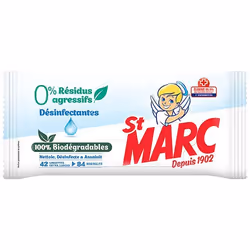 St Marc Lingettes Biodégradables 0% Résidus Agressifs Désinfectantes