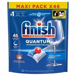 Finish Quantum Pastilles Lave-Vaisselle All in One- Parfum Frais - 46 Tablettes Lave-Vaisselle