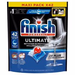 Finish Ultimate Pastilles Lave-Vaisselle All in One- Parfum Frais - 42 Tablettes Lave-Vaisselle