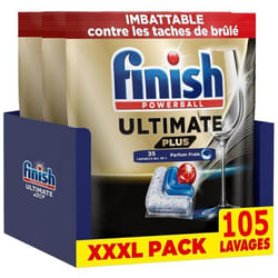 Finish Ultimate Plus Pastilles Lave-Vaisselle All in One- Parfum Frais - 105 Tablettes Lave-Vaisselle