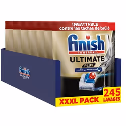 Finish Ultimate Plus Pastilles Lave-Vaisselle All in One- Parfum Frais - 245 Tablettes Lave-Vaisselle