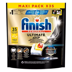 Finish Ultimate Plus Pastilles Lave-Vaisselle All in One- Parfum Citron - 35 Tablettes Lave-Vaisselle