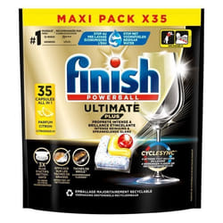 Finish Ultimate Plus Pastilles Lave-Vaisselle All in One- Parfum Citron - 35 Tablettes Lave-Vaisselle