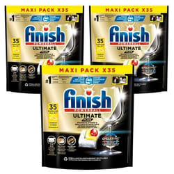 Finish Ultimate Plus Pastilles Lave-Vaisselle All in One- Parfum Citron - 105 Tablettes Lave-Vaisselle