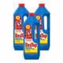 Déboucheur spécial toilettes - DESTOP - Lot de 3 - Gel épais - Efficace sur bouchons - 1L avec javel