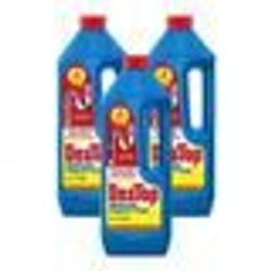 Déboucheur spécial toilettes - DESTOP - Lot de 3 - Gel épais - Efficace sur bouchons - 1L avec javel