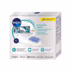 WPRO 24 x Tablettes Tout en 1 Pastilles Lave Vaisselle Professionnelles - Ce pack de 24 tablettes Tout en Un, combine 6 fonct ...