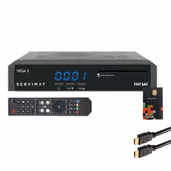 Pack SERVIMAT Récepteur TV satellite Full HD + Carte daccès TNTSAT V6 + Câble HDMI