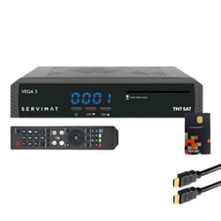 Pack SERVIMAT Récepteur TV satellite Full HD + Carte daccès TNTSAT V6 + Câble HDMI