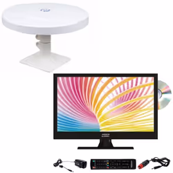 Pack ANTARION TV LED 15.6 39cm Télévision HD DVD intégré + Antenne TNT Omnidirectionnelle