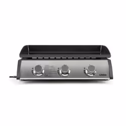 Plancha gaz - DOMOCLIP - Inox DOC277 - 7500W - Acier émaillé - 3 brûleurs