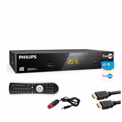 Récepteur TV Satellite HD - PHILIPS - DSR 3031F - Carte Fransat PC7 - Câble HDMI 2m - 12V