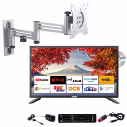 ANTARION TV LED 18.5 47cm Smart Connect DVD Intégré + Support TV Double Bras