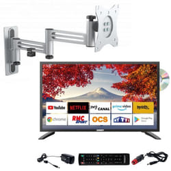 ANTARION TV LED 18.5 47cm Smart Connect DVD Intégré + Support TV Double Bras