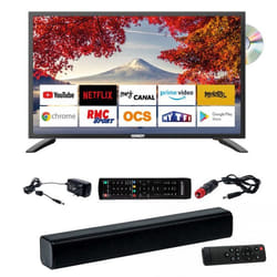 ANTARION TV LED 18.5 47cm Smart Connect DVD Intégré + Barre de Son 30W