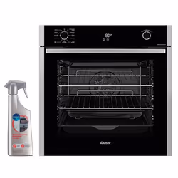 SAUTER Four pyrolyse encastrable inox 73L multifonction chaleur tournante porte froide