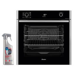 SAUTER Four pyrolyse encastrable inox 73L multifonction chaleur tournante porte froide