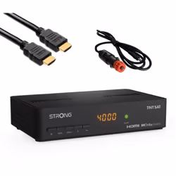 PACK STRONG SRT 7408 Décodeur Satellite ASTRA HD + Carte TNTSAT + Câble HDMI Longueur 2m + Cable 12V