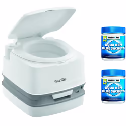 Ce pack comprend: - 1x THETFORD Toilette Portable 100% Autonome 12 Litres Camping-Car Bateau Fourgon - 2x THETFORD Aqua-Kem B ...