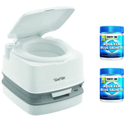 Pack Thetford Toilette Portable 100% Autonome 12 Litres + 2x15 Sachets Traitement des Matières Camping-Car