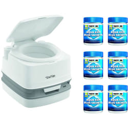 Pack Thetford Toilette Portable 100% Autonome 12 Litres + 6x15 Sachets Traitement des Matières Camping-Car