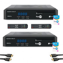 Pack Servimat 2x Récepteurs tv Satellite hd + Carte fransat PC7 + Câble hdmi