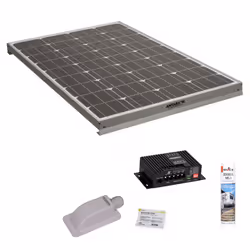 Ce pack comprend : - 1x ANTARION panneau solaire monocristallin 140W - 1x ANTARION kit de pose solaire avec régulateur de cha ...