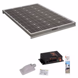 Ce pack comprend : - 1x ANTARION Panneau solaire monocristallin 140W - 1x ANTARION kit de pose +un régulateur solaire MPPT10A ...