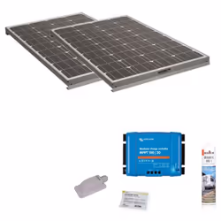 Ce pack comprend : 2x Panneaux solaires Monocristallin 120W 1x Kit de pose solaire VICTRON MPPT 440W 30A Panneau solaire Mono ...