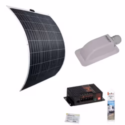 Ce pack comprend : - 1x Panneau Solaire Souple 135W Seul - 1x Kit Régulateur de charge + passe-toit + Dekasyl MS1 + lingette  ...