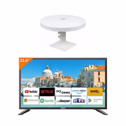Pack ANTARION TV LED 23.6 60cm SMART TV + Antenne TNT Omnidirectionnelle
