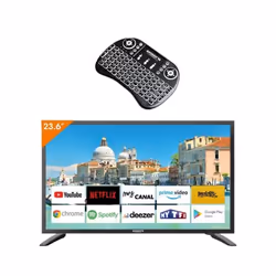 Pack ANTARION TV LED 23.6 60cm Téléviseur HD Connecté 12V + Clavier Ergonomique