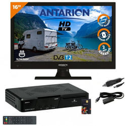 Pack TV LED 16 40cm Téléviseur HD + Récepteur TNTSAT avec carte valable 4ans