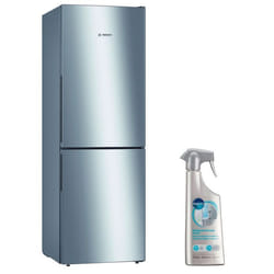BOSCH réfrigérateur frigo combiné inox 289L froid brassé Eclairage LED