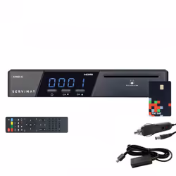 Servimat - Récepteur tv satellite hd + Carte tntsat V6 + Câble 12V + Déport ir 1.80m